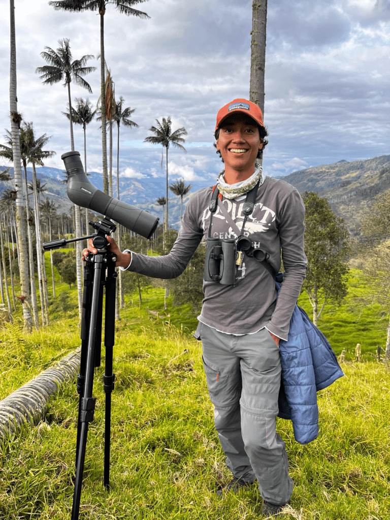 Diego Guerrero Bird Guide with Wax Palms in Tolima
